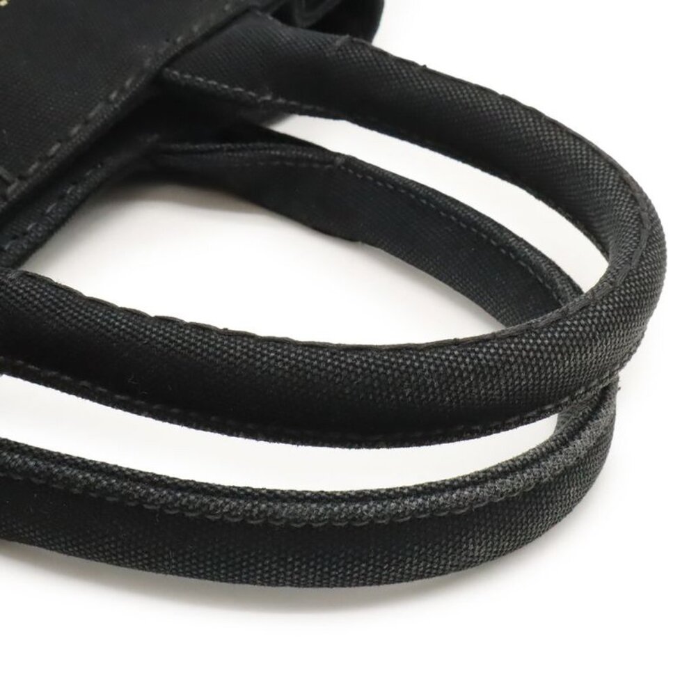 Prada Canapa Tote Bag 2-Way Shoulder Bag Striped Shoulder Canvas Nero Black - Picture 4 of 8